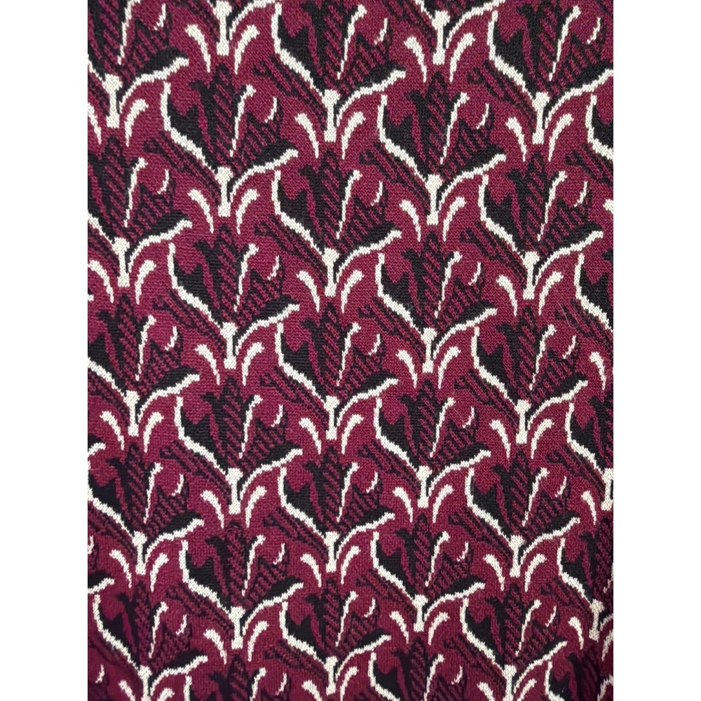 J. Jill Tunic Top Women Medium Burgundy Geometric Ponte Knit Long Sleeve Scoop - Picture 3 of 6